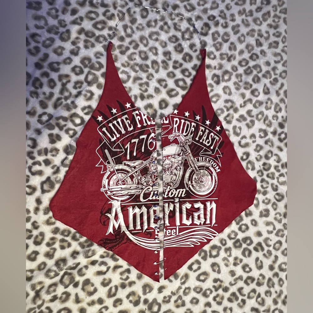 Red American Steel Graphic Vest
